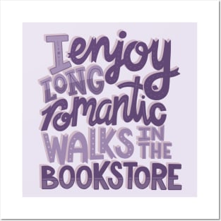 Romantic Bookstore Walks - Purple Posters and Art